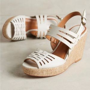 Trask 'Willow' Leather Platform Wedge Sandal